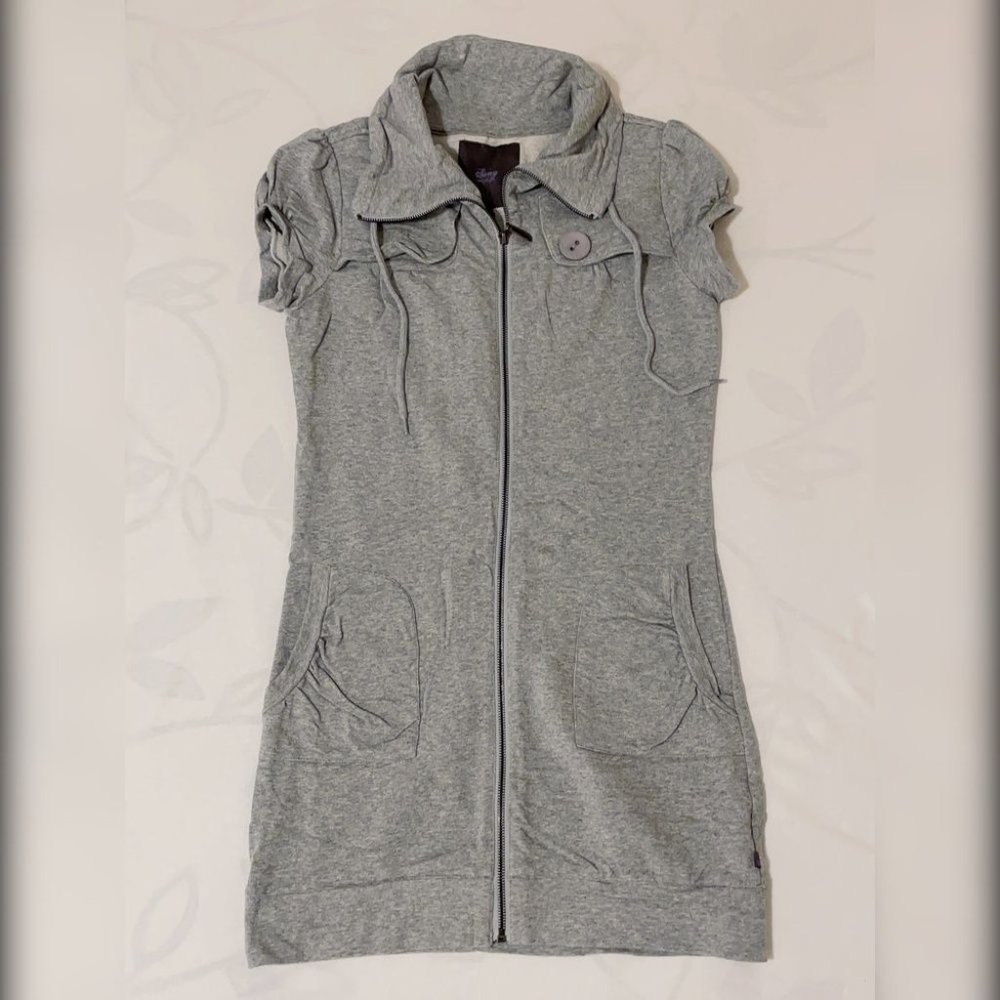 Poshmark Poshmark 100% 11 B23  Grey Zip Up Sweater Dress with Collar      	 Gre